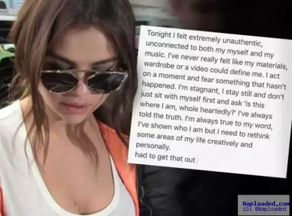 Selena Gomez cries on stage at her concert, posts cryptic message on IG